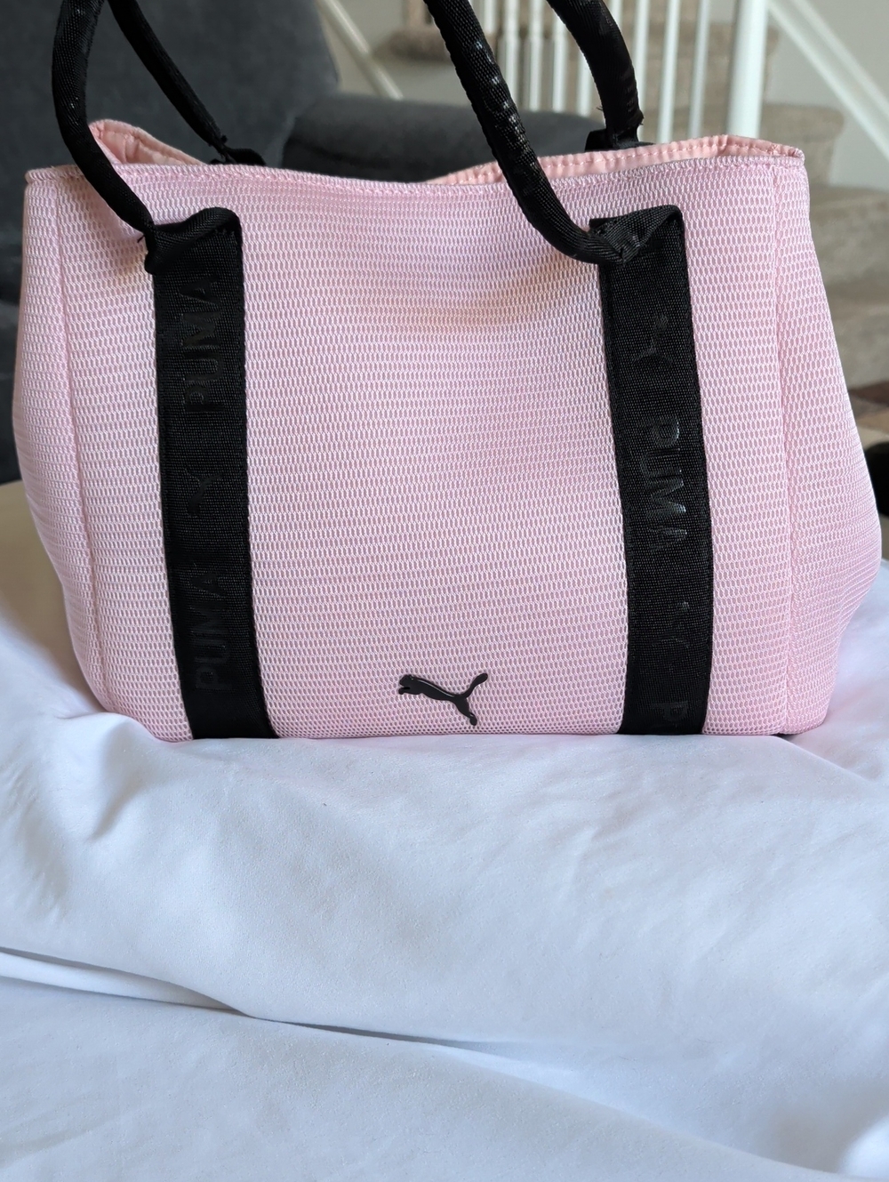 Puma Pink Tote with Black Straps